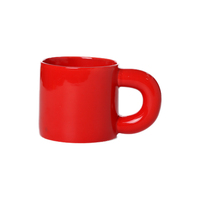 Mug en céramique INS Style nordique couleur macaron 350 ml avec grande poignée pour café et lait, idéal pour les fêtes