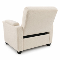 Fauteuil-lit simple inclinable moderne avec repose-pieds, double porte-gobelets, chargement USB, en tissu velours, pour appartement, chambre et salon