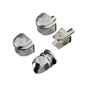 Chrome-kết thúc hợp kim kẽm Kính Clip hiển thị tủ kim loại Kệ khung giá cho phân vùng thủy tinh Laminate chủ - Product Image 6