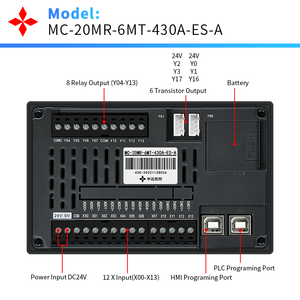 PLC HMI Todo en Uno de 4.3 Pulgadas, Compatible con ES2-20MR, 2 Ejes Integrados, Compatible con Interpolación Circular y RS485 Modbus RTU - Product Image 4