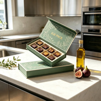 Boîte d'emballage de chocolat personnalisée, écologique, recyclable, en papier d'art de luxe, imprimée en quadrichromie avec fermeture magnétique