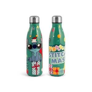 <b>Stitch</b> Xmas Green Thermal <b>Bottle</b> 0.5 Lt Holiday Design - Product Image 1