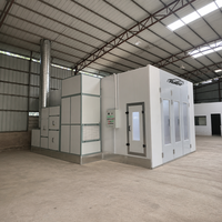 Cabine de peinture automobile RuiBo blanche avec système de ventilation complet, unité filtrante, cheminée et panneau de commande pour véhicule entier