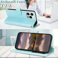 Dompet Kulit Vegan Model Flip dengan Slot Kartu untuk Samsung Galaxy Note 20, Note 10 Plus, S10, S20, S21, S22