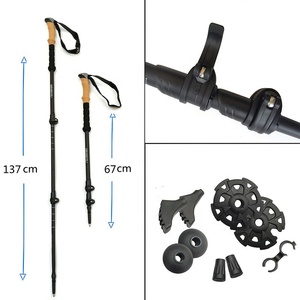 IRONDONKEY poignée en liège bâtons de marche extérieur en alliage d'aluminium canne <span class=keywords><strong>l</strong></span>égère et réglable baguette d'alpinisme bâtons de marche - Product Image 3