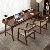 Bureau en bois massif Nordic Pure pour chambre à coucher, usage domestique, bureau double pour étudiants, bureau pour adultes, bureau d'ordinateur pour jeux, sans rangement
