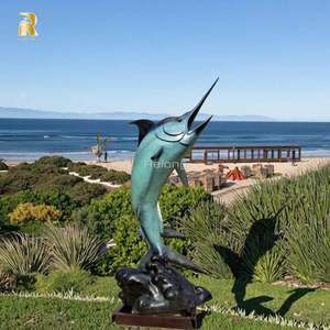 Decoración de jardín al aire libre estatua de pez espada de Metal escultura de pez vela de bronce a la venta - Product Image 6