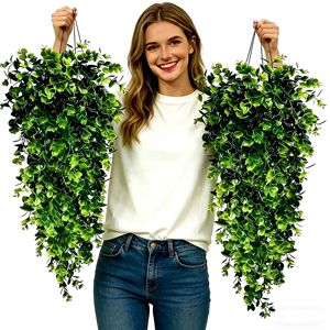 Guirlande artificielle d'eucalyptus 75 cm, décoration murale verte suspendue, bouquet de plantes en plastique - Product Image 1