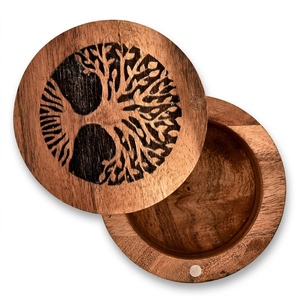 Urne de crémation en bois d'acacia faite à la main pour cendres humaines | Conteneur de cendres gravé écologique et personnalisé | Exportateur en vrac OEM - Product Image 6