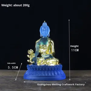 Médecine <span class=keywords><strong>Bouddha</strong></span> Statue Eau Glacée Plaqué Or Résine Ornement Artisanat pour La Maison Salon <span class=keywords><strong>Bouddha</strong></span> Hall Dropshipping One Piece - Product Image 3