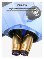 Microscopio Estéreo Trinocular HD a Color con Zoom Continuo 7X-50X RELIFE RL-M7T-STL2 para Reparación de Teléfonos, Joyería, Soldadura de PCB