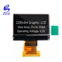Layar LCD SPI 128*64 Modul COG 3.3V 12Pin Soldering LCM ST7567 Layar Hitam Putih