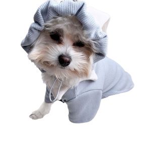 Gilet à capuche bleu lune pour animaux de compagnie, léger, à porter au printemps et en automne, pour petits chiens Teddy Bichon Pomeranian - Product Image 5