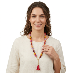 Collar con Borlas Hechas a Mano y Bañadas en Oro, Estilo Bohemio para Mujer, con Perlas de Imitación, Ecológico, para Compromiso - Product Image 2