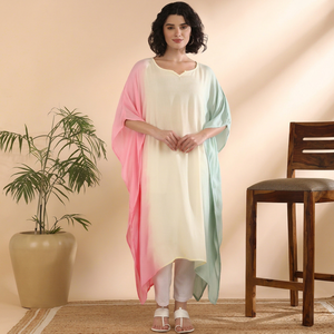 High Quality Designer Rayon <b>Kaftan</b> Tie Dyed <b>Summer</b> Daily Wear Regular Fit Sweetheart neck at Best Price by Supplier - Product Image 1