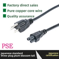 Cordon d'alimentation japonais à deux broches KMD, matériau PVC, origine Chine, certifié PSE, connecteur en forme de fleur de prunier de type T, 0,3 m, 13 A, IP20