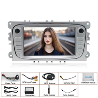 Écran tactile stéréo vidéo 7 pouces 2din autoradio Android GPS pour Ford Focus II/S-Max/Mondeo 9/Galaxy II/C-Max/Kuga