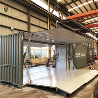 Mini magasin préfabriqué personnalisé de 20 pieds à faible coût Tôle ondulée modulaire portable préfabrication de maison en conteneur plat avec auvent