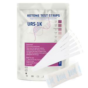 Emballage de pochette testant la cétose, bandelettes de réactif Keto de traqueur de régime urinaire cétonique rapide URS-1K - Product Image 1