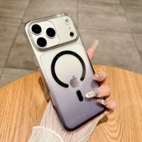 Coque de téléphone à paillettes dégradées antichoc avec anneau magnétique pour iPhone 15 16 17 18 Pro Max Plus, transparente et scintillante