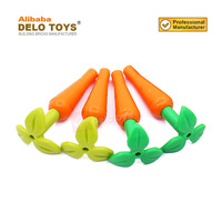 DELO TOYS Piezas de bricolaje Bloques de construcción de plástico Ladrillos ABS Tallo de planta vegetal con barra, 3 hojas y orificio de pasador pequeño (NO.37695)
