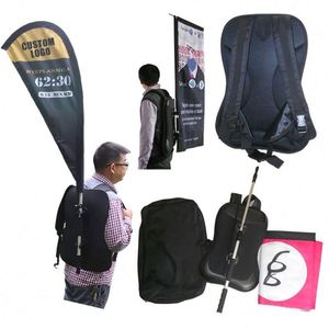 Bandera de Mochila Deportiva Portátil de Poliéster Personalizada para Publicidad Exterior, Bandera de Mochila Personalizada Económica para Caminar - Product Image 1