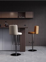 Moderne Luxus 2-teilige Verstellbare Schwarze Edelstahl Drehbare Kommerzielle Barhocker Set für Küche Wohnzimmer