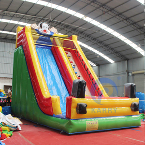 Tobogán Inflable con Temática de Payaso de <span class=keywords><strong>Circo</strong></span>, Color Brillante, Diseño de Dibujos Animados, Tobogán Individual Grande para Exteriores, Alquiler para Carnavales y Diversión Infantil - Product Image 1