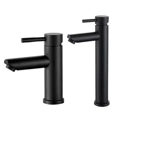 Modern lüks banyo su musluk tek delik krom siyah sus304 paslanmaz çelik banyo muslukları lavabo muslukları mikser