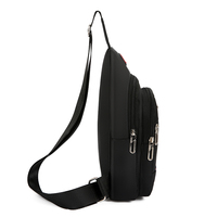 Bolso Bandolera de Hombro Ligero de Poliéster Impermeable Vintage para Hombre con Cierre, Puerto para Auriculares y Compartimento para Teléfono Móvil