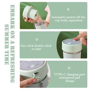 Juicer listrik portabel Blender dengan sedotan 350ML mixer buah 1200mAh USB isi ulang Juicer manis cangkir pemeras pembuat jus - Product Image 4