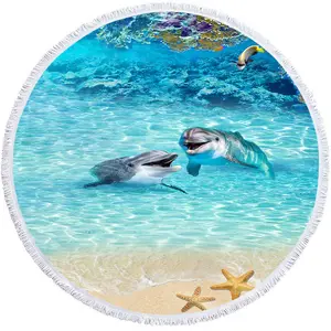 Round Beach Towel Microfiber Seaside Resort Swimming Can Be Spread And Draped Digitally Printed Beach Towel