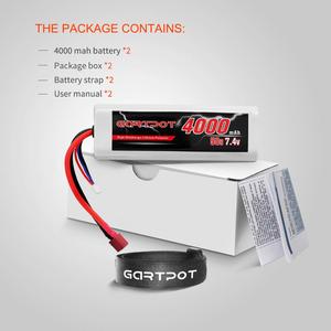 High quality Rechargeable RC Lipo battery 2 S 7.4 v 4000 mAh 50C for boat car RC toys RC models - Product Image 4