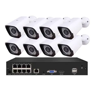 8 채널 5MP H.265 야외 방수 CCTV POE 보안 카메라 NVR 키트