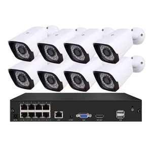 8 Kênh 5MP H.265 Ngoài Trời Không Thấm Nước CCTV POE Camera An Ninh NVR Kit