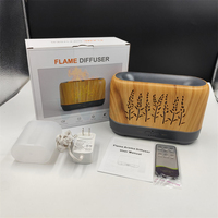 Vente chaude 200Ml Flamme Humidificateur Maison Smart Télécommande Feu Flamme Effet Huile Essentielle Arôme Diffuseur Avec Veilleuse