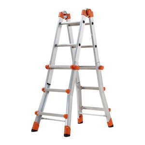 GIERRE AL040DS PEPPINA ALU150 Industrial Design Multifunction Telescopic Aluminium <b>Ladder</b> 12ft Extension 300 lb Load Capacity - Product Image 1
