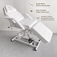Fauteuil de Soin Électrique Professionnel à 1 Moteur pour Salon de Beauté et Spa, Chaise de Tatouage Moderne Réglable, Option Salon, Blanc/Noir