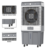 Refroidisseur d'air évaporatif industriel avec réservoir d'eau de 60L, volume d'air élevé, faible bruit, 3 vitesses réglables pour une utilisation en extérieur et à la maison