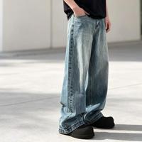Jeans pour hommes tendance de marque personnalisée, coupe ample et décontractée, jambe large, denim baggy