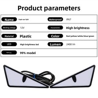 LKT Nouvelle Lampe de Plaque d'Immatriculation de Moto, Éclairage Triangulaire Effet Demon-eye, Accessoire Décoratif Universel pour Phare 12V