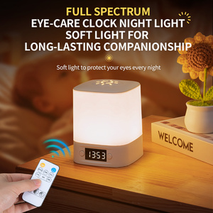 Phòng ngủ thông minh LED bảng đèn với đồng hồ Type-C có thể sạc lại thay đổi độ sáng từ xa cạnh giường ngủ ánh sáng ban đêm cho bé nursering - Product Image 3