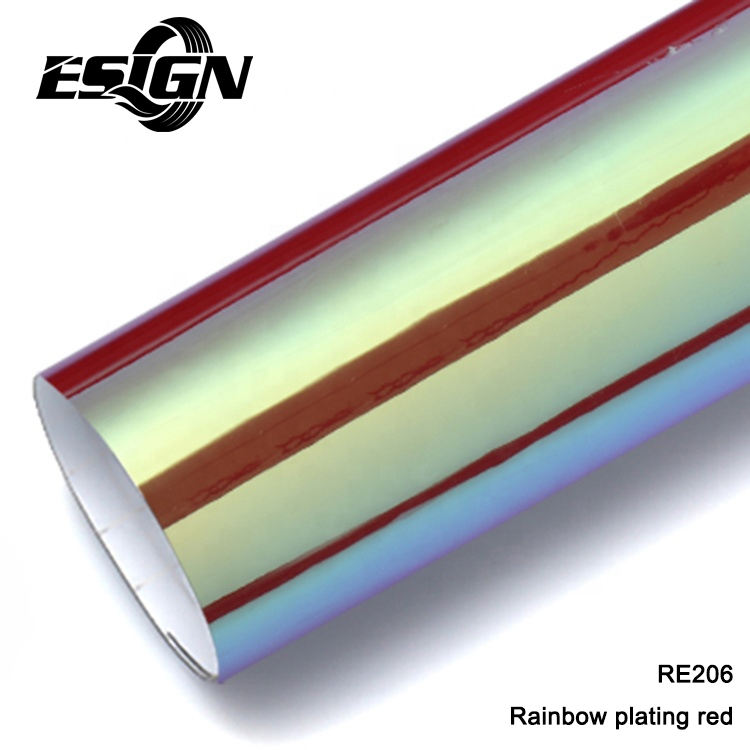 กระจกโครเมี่ยมสีรุ้งสีแดง