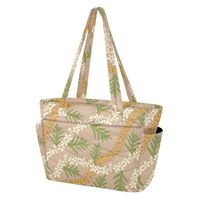 Sac à bandoulière matelassé pour femme avec poches organisatrices, rangement pour ordinateur portable et passant pour valise, style Hawaïen avec motif floral Lei
