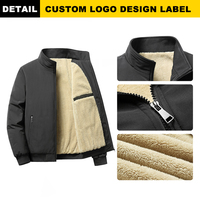 Parka d'hiver pour homme, épaisse et chaude, en polaire, col montant, veste décontractée de couleur unie pour homme, vêtements d'extérieur pour affaires