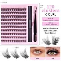 Ensemble de faux cils en grappe segmentée naturelle grande capacité, style européen et américain, pour usage quotidien et DIY