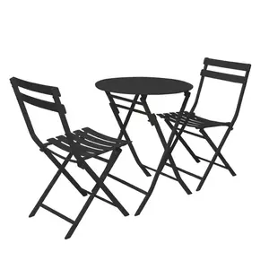 Açık katlanır Metal Bistro sandalye bahçe Metal malzeme Bistro açık katlanır masa ve sandalye Nordic balkon masa ve sandalye