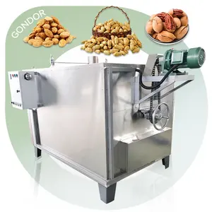 Socily mesin sangrai putar 200kg, mesin kacang kedelai sepenuhnya otomatis digunakan untuk Pistachio