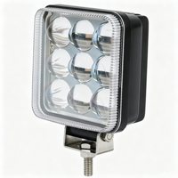 4.1 Inch 27W Square LED Work Light 4D Lens IP68 Waterproof 12-48V 1800 Lumens 6000K Diecast Aluminum Auxiliary Driving Lamp