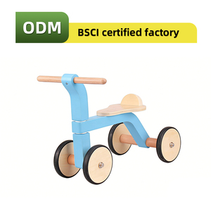 Jouets écologiques pour tout-petits, tricycle à pousser, vélo d'équilibre en <span class=keywords><strong>bois</strong></span> sans pédales, <span class=keywords><strong>scooter</strong></span> pour enfants, trotteur pour bébé - Product Image 1